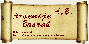 Arsenije Basrak vizit kartica